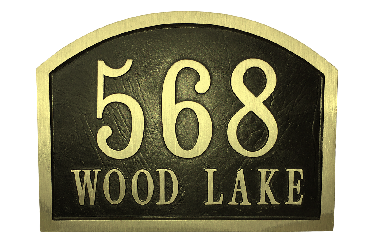 Red Brass address plaque | Made in America - 9"