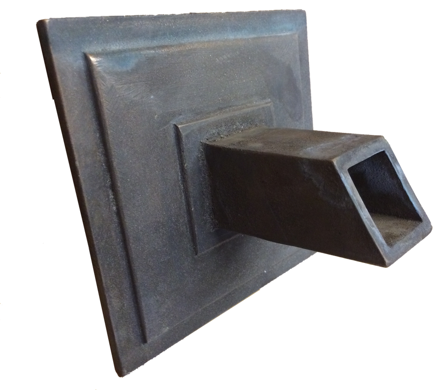 black metal water spout | scupper - 6 In - Aluminum