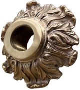 flower round metal water scupper |spout - 6 In - Yellow Brass