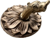 flower metal water scupper |spout - 13.5 In - Yellow Brass