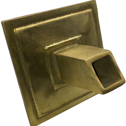 metal water spout | scupper with square backplate - 6 In - Aluminum