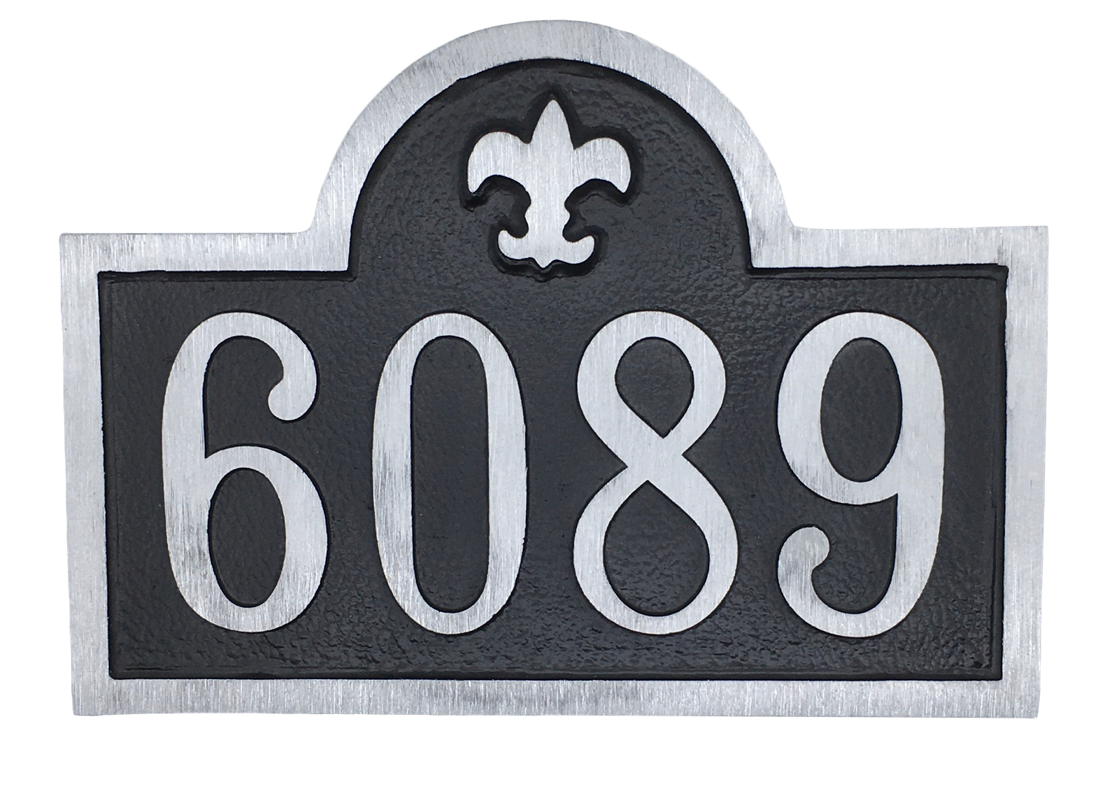 Fleur de Lis Aluminum address plaque