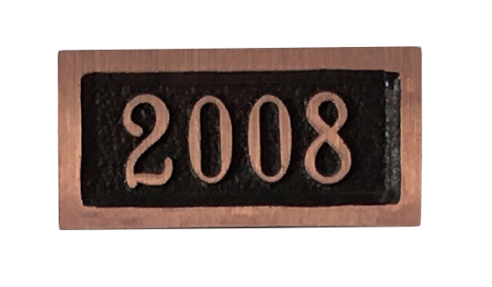 Small Red Brass address plaque - 3"H
