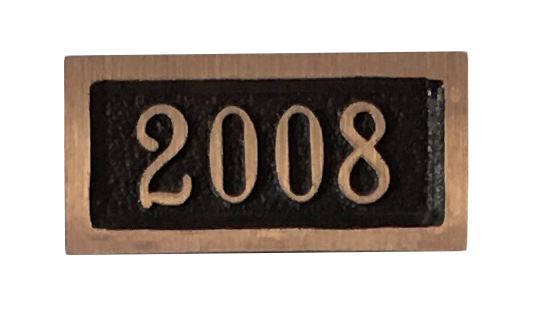 Small Red Brass address plaque - 2"H
